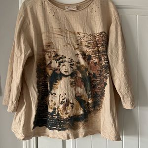 paper lace cotton top EUC